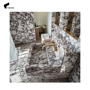 Tostone fabbrica-su misura a parete Viola mobili di lusso lavelli in marmo naturale per lavabo bagno decorazione Vanity - Product Image 3
