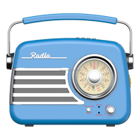 Radio FM Portabel Eletree Dial Besar Vintage Retro, Dapat Diisi Ulang dengan USB dan Kartu TF