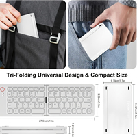 Teclado Plegable Ultra Delgado con Interruptor de Tijera de 3 Canales, Recargable por Tipo-C para iOS, Android, Windows, Mac, Tablet y Teléfono