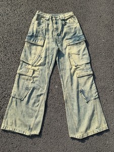 Pantalones vaqueros de algodón elásticos para hombre, <span class=keywords><strong>Serie</strong></span> de alta costura de otoño e invierno, transpirables, rasgados, azules, lavados, informales, estilo Retro, para hombre - Product Image 1