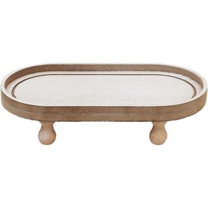 Parisloft - Soporte de Pedestal Ovalado de Madera Rústica, Mesa Blanca Decorativa, Organizador de Encimera Estilo Granja - Product Image 6