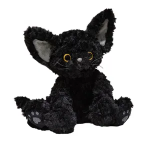 超级可爱毛绒黑猫德国卷猫黑猫毛绒公仔女孩生日礼物毛绒动物公仔