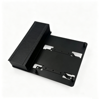 Dissipateur thermique à ailettes en aluminium sur mesure pour Mini PC NUC, OEM ODM, revêtement poudré noir, fabrication ISO, MOQ 1 pièce. HC-DF05-031401 T1