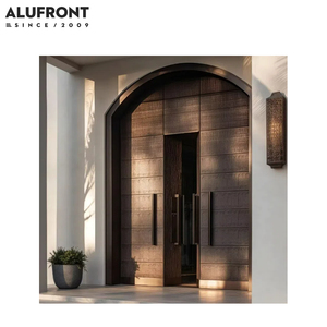 Portes principales en alliage d'aluminium personnalisées avec conception de revêtement de jambage décorative cohérente sur le dessus et autour - Product Image 6