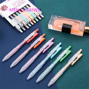 Articles de papeterie <span class=keywords><strong>en</strong></span> <span class=keywords><strong>ligne</strong></span>, vente <span class=keywords><strong>en</strong></span> gros, ensemble de stylos de couleur <span class=keywords><strong>aquarelle</strong></span> rétro nordique 9 couleurs/boîte bureau coloré stylo à encre gel multifonction - Product Image 5