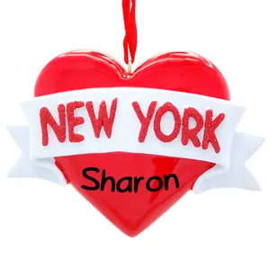 Resin 3D printed Personalized Sublimation New York Christmas Ornament