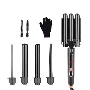 Japanese Best Hot Tools Vendor 2022 Portable Hot Iron Comb Create Your Own Brand Curling Iron Gold And Black Hair Curler