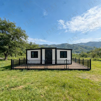 FLKT 2026 Maison Conteneur Extensible de Luxe 20ft/40ft Préfabriquée à Double Aile Pliable, Maison Mobile Modulaire avec Chambre et Jardin