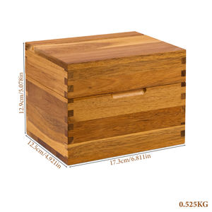 Scatola di ricette di legno in legno con scatola di ricette di legno con carta di ricetta di Acacia - Product Image 6