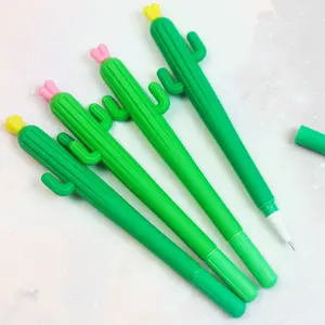 Soft gel pen cartoon fruit and vegetable creative gel cactus pen student writing water pen factory wholesale