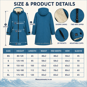 Bata de Playa para Niños Personalizada con Costuras Impermeables, Forro Polar Sherpa Cálido y Capucha - Product Image 3