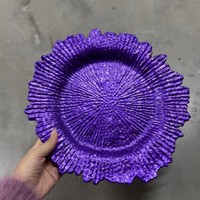 Assiettes de Présentation en Plastique Vert Royal Effet Récif, Écologiques, 13 Pouces, en PP, pour Mariages et Fêtes, Motif Flocon de Neige, Vente en Gros