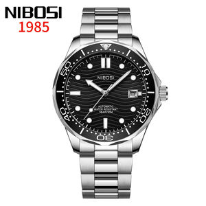 NIBOSI 2593 lujo Shanghai movimiento mecánico automático banda de acero inoxidable resistente al agua esfera de cristal reloj de hombre - Product Image 5