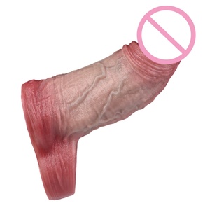 ORALSX Small Size Penis Extender 5 Inches Cock Sleeve Reusable Condom Hollow <b>Dildo</b> Silicone Cock Extender for Men Small Penis - Product Image 5