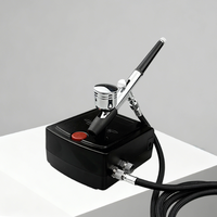 Kit aérographe professionnel portable double action à alimentation par gravité avec compresseur d'air pour maquillage, pâtisserie, nail art, modélisme et barbier