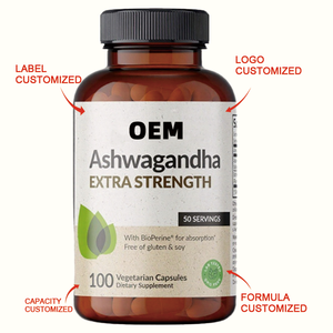 Capsules d'extrait <span class=keywords><strong>de</strong></span> racine d'Ashwagandha OEM 3000mg Bio Végétalien Sans OGM pour Adultes Soulagement du Stress Soutien au Sommeil Boost d'Énergie Immunité - Product Image 6