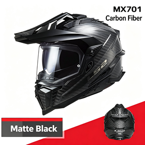 Nuevo <span class=keywords><strong>Casco</strong></span> Integral de Motocicleta <span class=keywords><strong>LS2</strong></span> MX701 de Fibra de Carbono para Carretera y Motocross, con Doble Visera Antivaho, Homologado por ECE, para Todas las Estaciones - Product Image 2