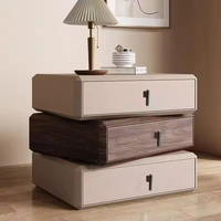 Meuble de chambre à coucher moderne et intelligent de luxe italien populaire, table de chevet rotative créative en bois massif pour hôtel et appartement