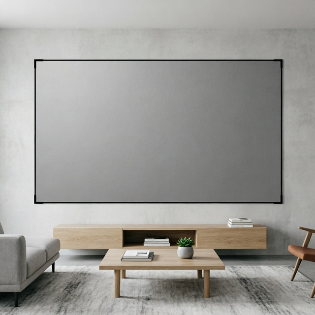 200inch 16:9  High Gain Metal Fixed Frame Screen Anti Ambient Light for Living Room Daytime Home Cinema Viewing Projector Screen