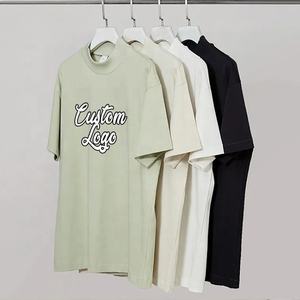 T-shirt Oem 280 Gsm à épaules tombantes en coton, col montant uni, poids lourd, t-shirts surdimensionnés personnalisés - Product Image 3