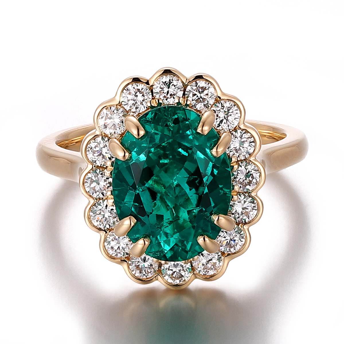 แหวนอัญมณีแล็บโกลด์ 18k