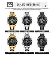 Montre analogique-numérique en acier inoxydable SKMEI 1670, la plus populaire, étanche, double heure, montres de sport, marque haut de gamme, Relojes