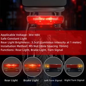 <span class=keywords><strong>Lampe</strong></span> arrière de sécurité pour vélo électrique 36-60V, super lumineuse, à fixer sur le potenceau, en plastique - Product Image 4