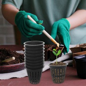 Pots en filet en plastique noir légers de 2/3/5/7 pouces pour la culture hydroponique, pots en filet pour la germination en pépinière et au <span class=keywords><strong>jardin</strong></span> - Product Image 4