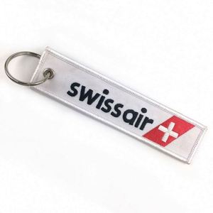 Cheap Customized Fabric Patch Chain <b>Key</b> Ring Woven Label Embroidery Keychain With Logo Custom - Product Image 2