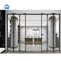 Portes pliantes de balcon en alliage d'aluminium à rupture de pont thermique, étanches, pour villa moderne extérieure, avec décoration finie, porte en verre pliable