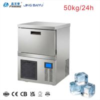 Máquina de Hielo en Cubos Comercial Integrada de Acero Inoxidable, Ahorradora de Energía, para Hacer Hielo Transparente Comestible, Ideal para Tiendas de Té y Bebidas