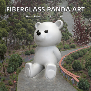 Escultura de Oso de Resina de Fibra de Vidrio Personalizada, Estatua de Animal Pintada a Mano de Tamaño Real para Exhibición en Exteriores, Jardín o Parque - Product Image 2