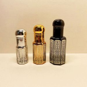 Custom Luxury Empty Essential Oil Attar <b>Bottles</b> <b>Boxes</b> Set Magnetic Packaging Arabic Glass Roll on Screen Printing - Product Image 2