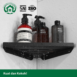 Pano.V Black Carbon steel Bathroom Corner Wall Shelf Holder Hanging <b>Shower</b> Organizer <b>Storage</b> - Product Image 4