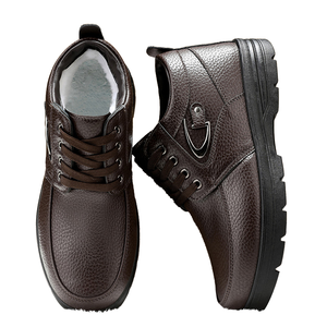 Mocassins à lacets de haute qualité, chauds pour l'hiver/le printemps/le été, chaussures habillées décontractées pour hommes avec empeigne en PU et semelle extérieure en caoutchouc pour le bureau et la carrière - Product Image 1