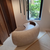 Comptoir de réception moderne et minimaliste en FRP, idéal pour les hôtels, les hôpitaux, les salons