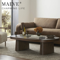 Table basse minimaliste contemporaine en bois massif, fabriquée à la main avec des couleurs personnalisables pour les salons modernes d'appartements et de villas