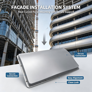 Système de façade en aluminium courbé moderne, panneau mural décoratif extérieur pour immeuble de bureaux, centre commercial - Product Image 3