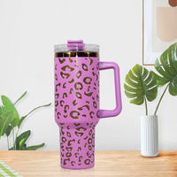 Gobelet de voyage en acier inoxydable de 40oz avec poignée Bouteille d'eau de fête souvenir isolée sous vide réutilisable et personnalisable