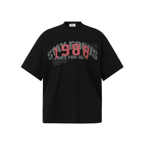 Camiseta de manga corta con estampado de letras de espuma de 250g personalizada al por mayor, novedad de verano, camiseta a juego hip hop Street - Product Image 1
