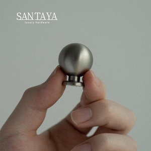 Santaya Solid Brushed Nickel-silver Brass Handles Kitchen Cabinet Pulls Bedroom Wardrobe Drawer <strong>Knobs</strong> Furniture Handle - Product Image 3