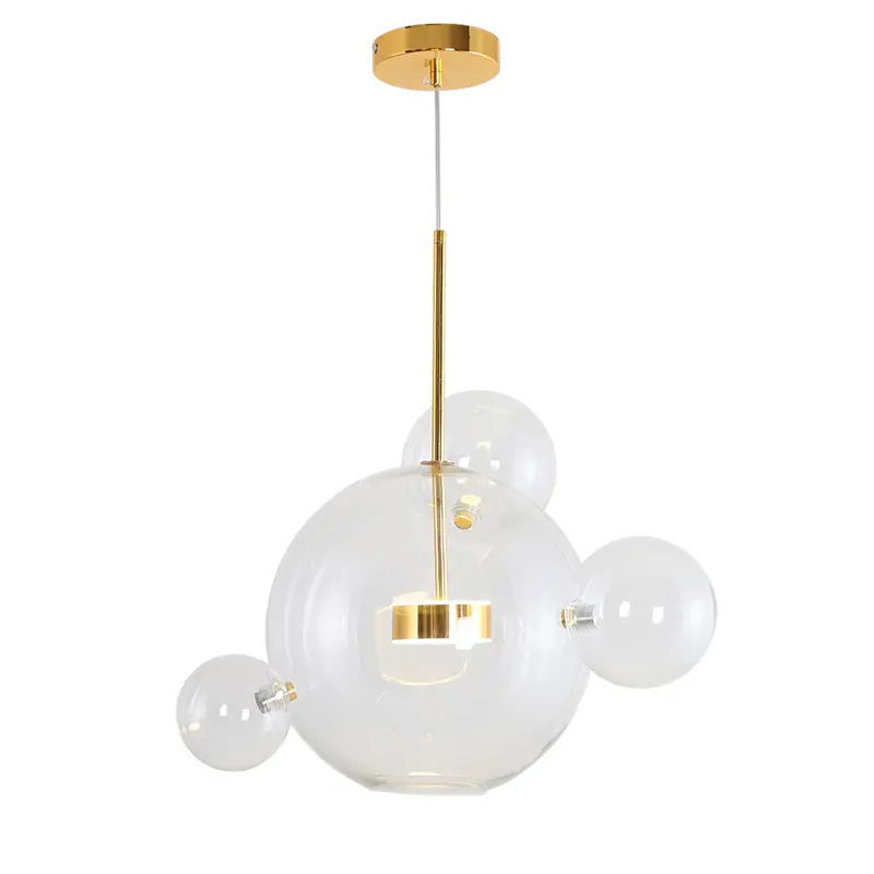 2024 vendita calda di Design d'interni chiaro e rotondo sfera di vetro lampade a sospensione produttori di illuminazione Art Deco illuminazione