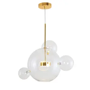 2024 Hete Verkoop Interieur Helder Ronde Bubble Glazen Bal Opknoping Hangende Hanglampen Verlichtingsfabrikanten Art Deco Verlichting