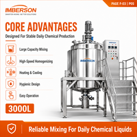 Homogénéisateur mélangeur à engrenages entièrement automatique 3000L haute productivité pour cosmétiques, jus de fruits, encre d'impression, grande capacité