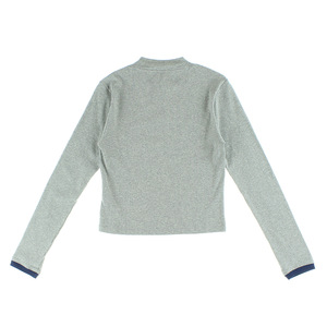 Camiseta Deportiva Corta de Cuello Alto Acordonado Tommy Hilfiger para Mujer, Color: Gris |   100% Auténtico - Product Image 3