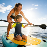 Tabla de Paddle Surf Inflable Compatible con Motor ACEHERO para 2-4 Personas, ISUP Grande con Múltiples Asas para Alquiler