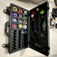Boîtier portable en aluminium et acrylique transparent pour toupies, boîte de présentation pour collection, lanceur de combat et accessoires, OEM et ODM disponibles