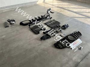 Kit carrosserie pour <span class=keywords><strong>Mercedes</strong></span> Benz W206 21 + Grille avant C63 Diffuseur arrière avec tuyaux d'échappement noirs - Product Image 2