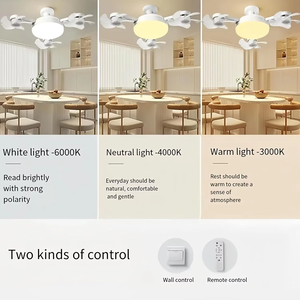 Ventilateur de plafond moderne 3/4 têtes avec drone, lampe LED 50W, silencieux, télécommande, puissant, pour la décoration intérieure - Product Image 5