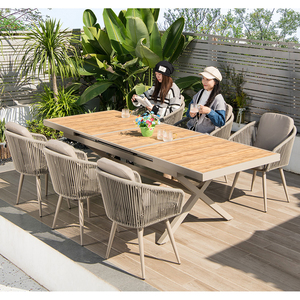 Outdoor Furniture <b>Garden</b> Eco-friendly Plastic Wood Rattan Rope Chairs Extension <b>Table</b> Set ZALKJPO Outdoor Extension <b>Table</b> ZALKJP - Product Image 6